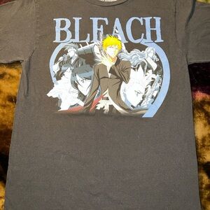 Ripple Junction Black Tee with Blue Anime Graphic